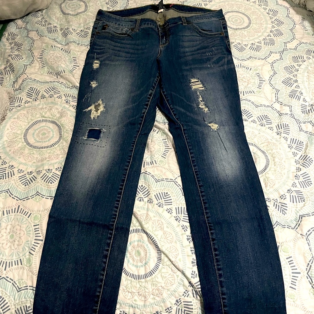 These are ripped jeans from torrrid